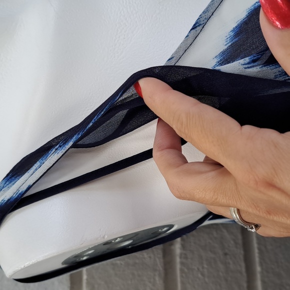 DKNY Navy Lined Belted Sheer Overla Maxi Dress Size 4 - Picture 4 of 13